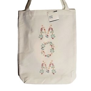 NEW Canvas Reusable "Mom" Tote Bag